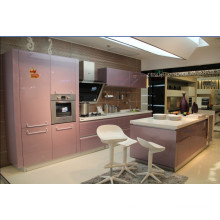 Cabinet de cuisine rose de style Island